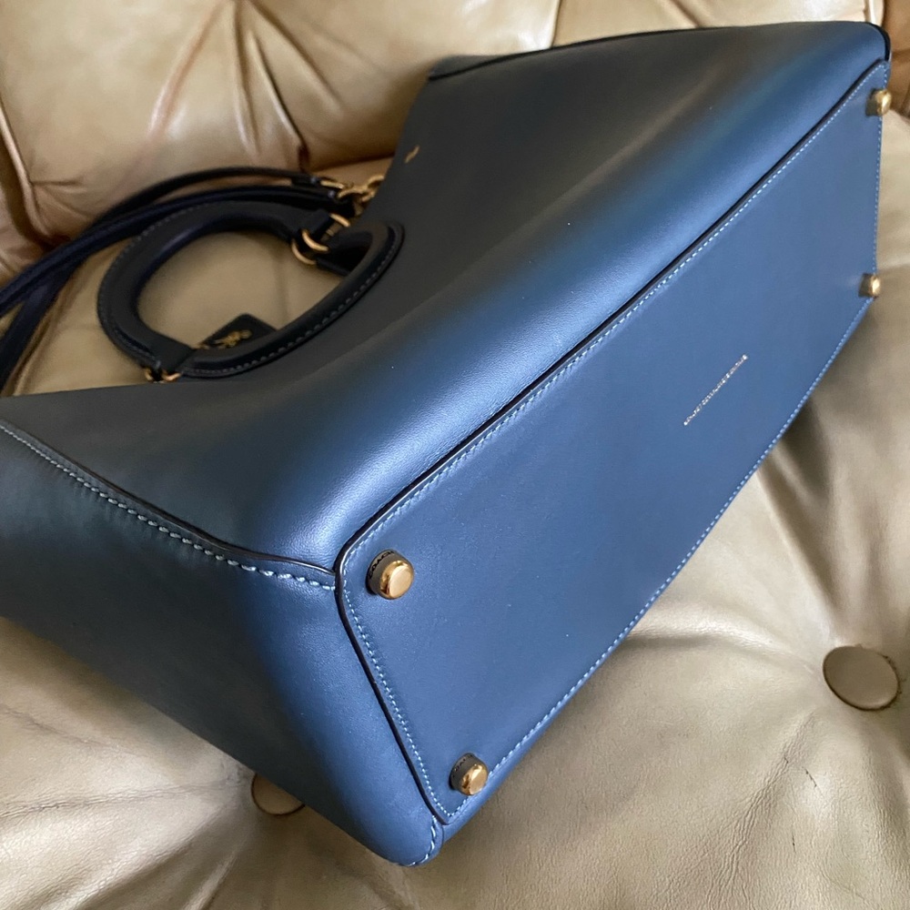 LKNW Coach Rae XL Tote Satchel Glove Tanned Denim Leather Rare Find! - Picture 11 of 16